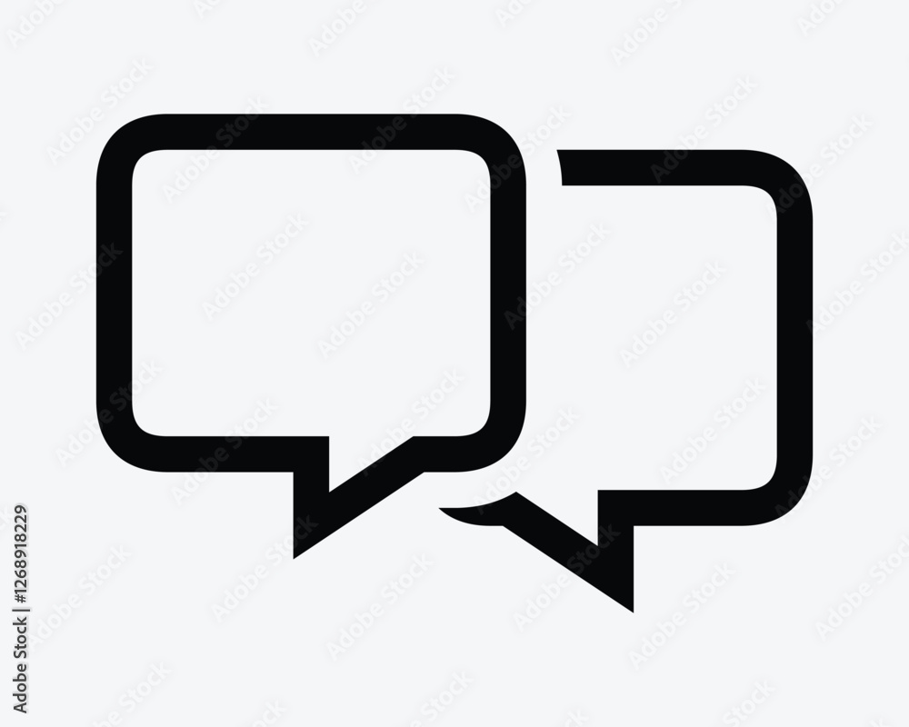 Poster conversation dialogue chat bubble speech box talk talking discuss debate empty blank outline line sh