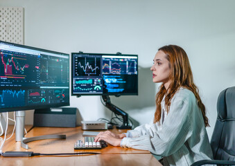 Financial Analyst Monitoring Stock Market Data