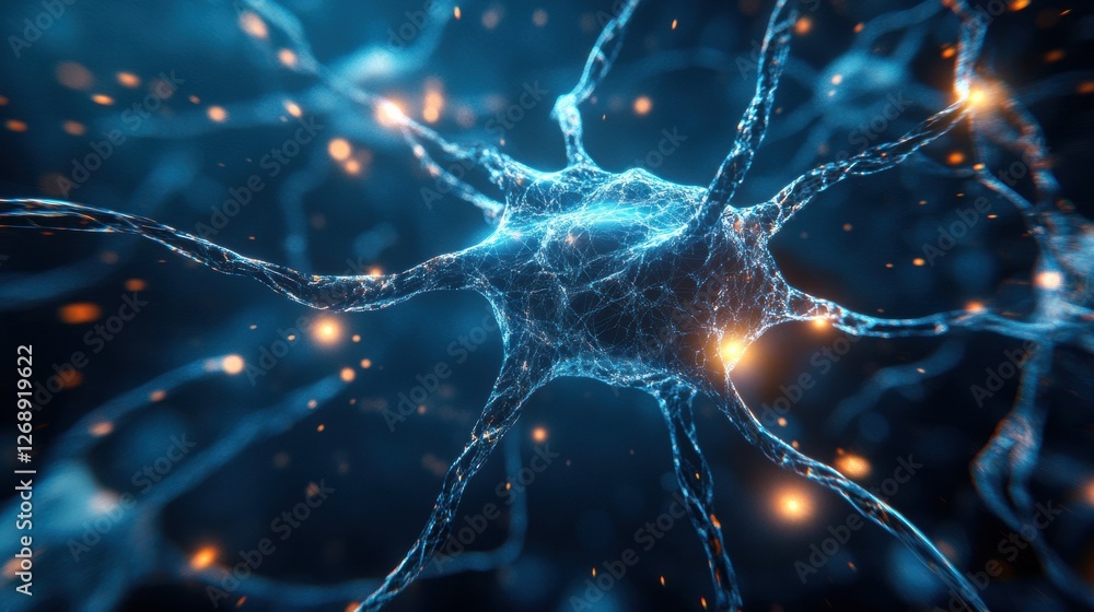 Aufkleber understanding the intricate structure and function of a neuron in a digital environment. generative 