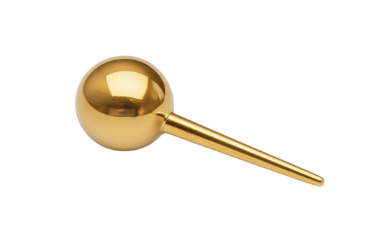 Isolated Polished Golden Map Marker in Minimalist Style