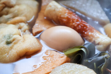 お鍋の中のおでんのアップ