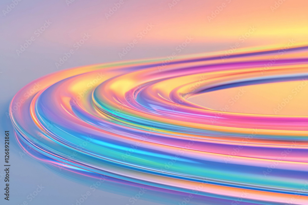 Poster A gravity-defying swirl of day-glo colors cascading into one another, tracing smooth, sweeping