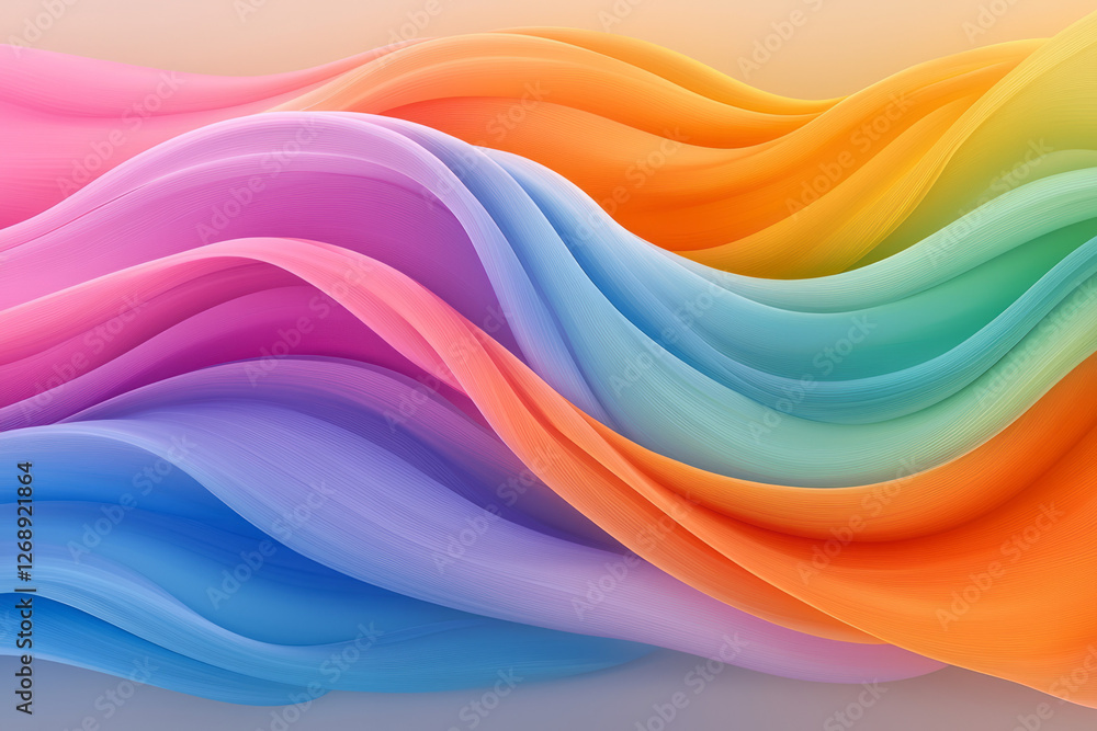 Poster a gravity-defying swirl of day-glo colors cascading into one another, tracing smooth, sweeping