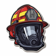 Firefighter Helmet and Scba