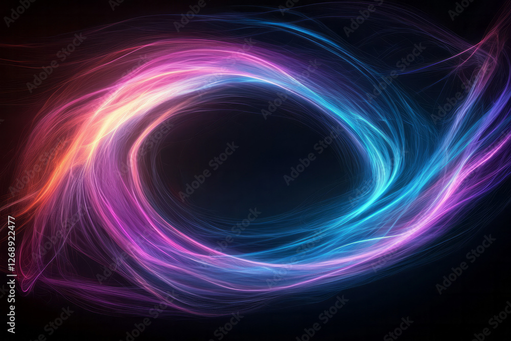 Leinwandbilder an abstract representation of an advanced circuit: swirling arcs of light forming energetic loops,