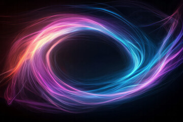 Naklejka premium An abstract representation of an advanced circuit: swirling arcs of light forming energetic loops,