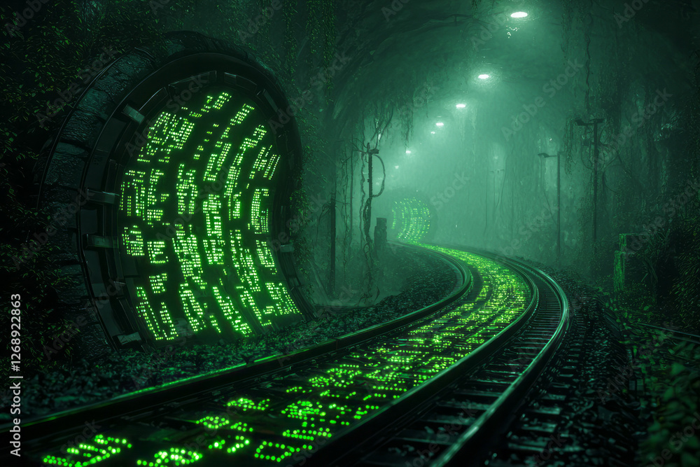 Aufkleber A moody, low-lit environment where the circuit boardâ€™s luminous tracks are the primary light