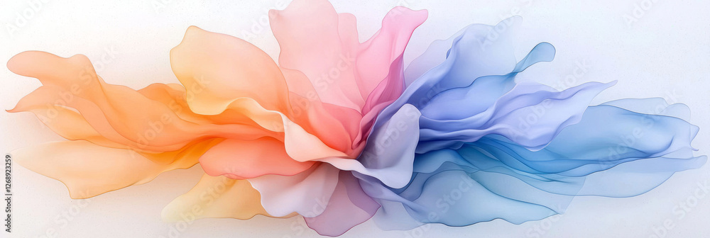 Aufkleber a harmonious blend of nature and energy--delicate petals morphing seamlessly into bold splashes of