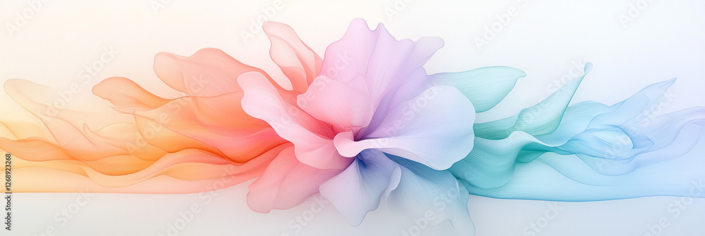 Poster a harmonious blend of nature and energy--delicate petals morphing seamlessly into bold splashes of
