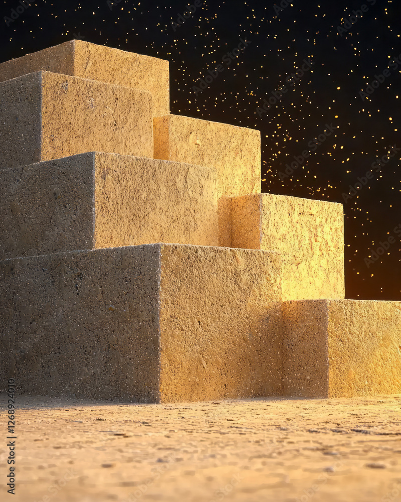 Poster a close-up of large, irregular blocks forming the ancient wall, tiny flecks of dust drifting in the