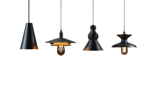 Modern Black Pendant Lights Edison Bulbs Interior Design Home Decor Lighting Fixtures