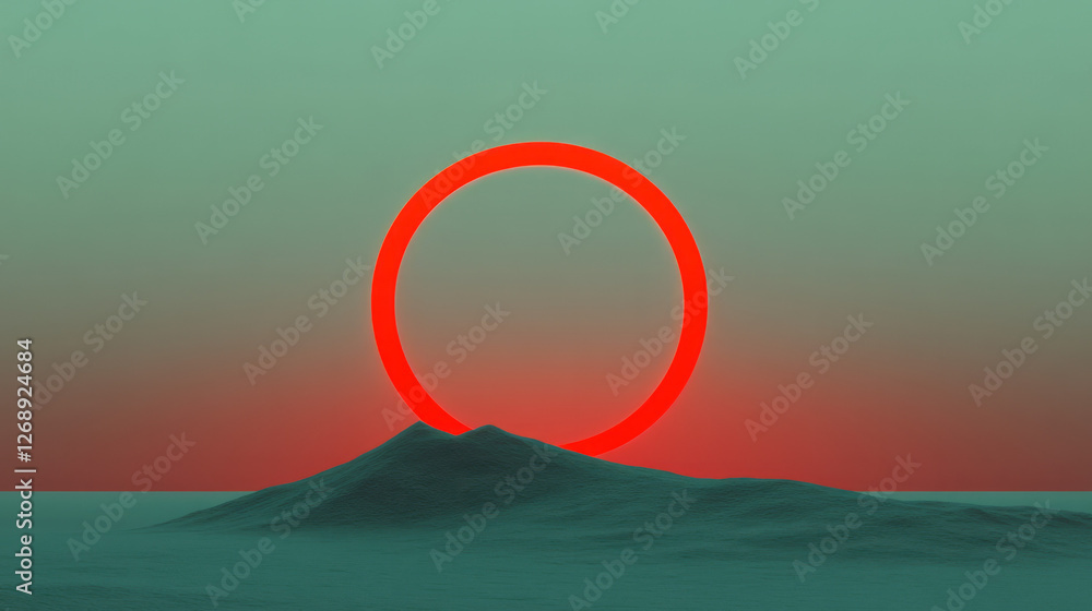 Aufkleber a minimal futuristic layout: an orb in the foreground tinted in bright cyan, with a second orb