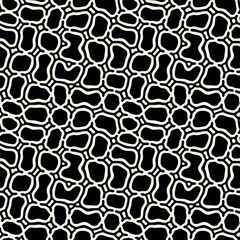 Vector seamless pattern. Abstract spotted texture. Monochrome natural spots. Creative background with fluid blots. Decorative tileable design.