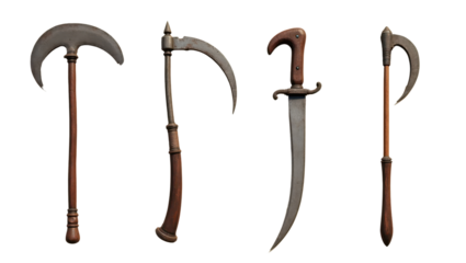 Ancient Weapons Collection Medieval Scythes Curved Daggers and Axes