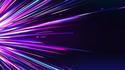 Vibrant abstract light trails radiating from a central point against a dark background