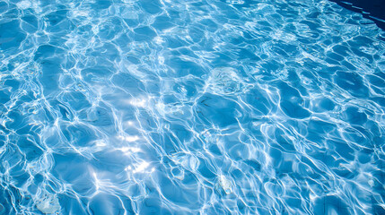 Obraz premium Crystal Clear Tranquil Swimming Pool with Mesmerizing Water Reflection and Ripples Refreshing Vacation Leisure Activity in Serene Outdoor Nature Scenery