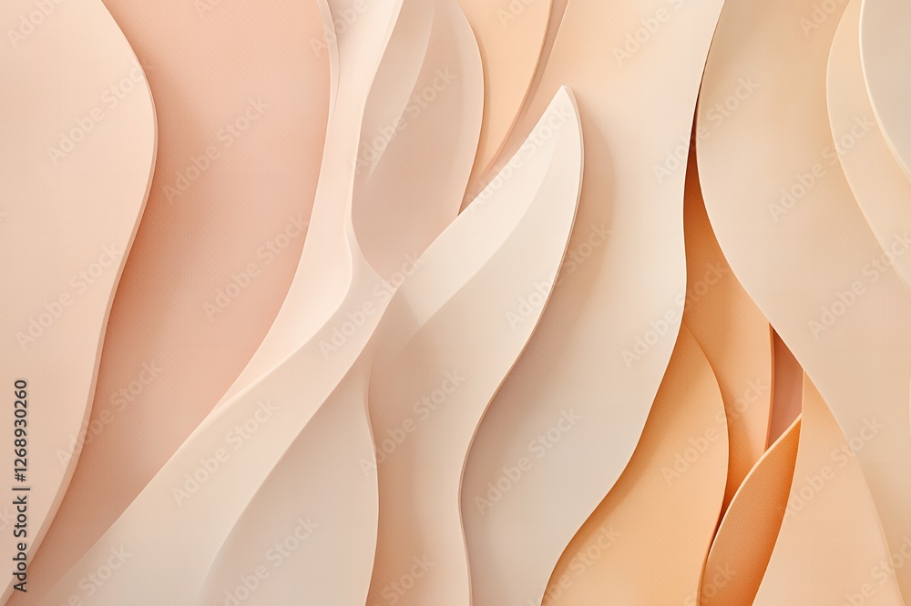 Poster abstract beige and peach wave pattern background design perfect for website or presentation
