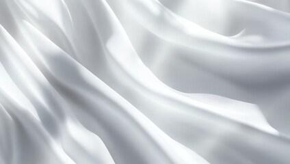 Elegant Draped White Fabric Texture Background Luxurious Soft Silk or Satin Material