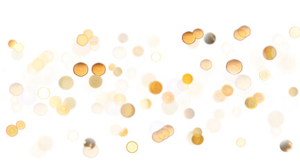 Blurred bokeh colors light glowing on transparent background