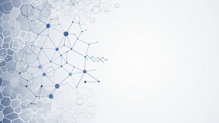 Obraz premium Molecular structure abstract tech background. Geometric white background. banner design with hexagons.