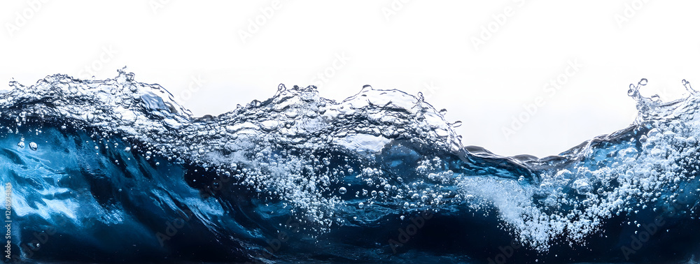 Poster Dramatic and forceful surging water with powerful crashing waves splashing motion and turbulent fluid dynamics  Abstract background of flowing blue liquid creating an energetic dynamic