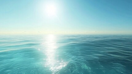 Fototapeta premium Peaceful Oceanic Feel of Tranquil Sea Surface with Subtle Waves Reflecting Blue and Green Sunlight