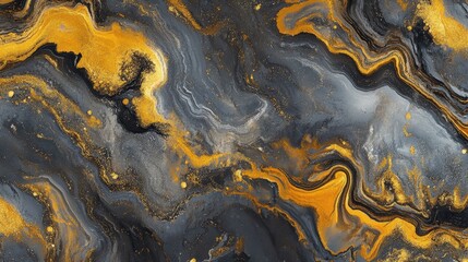 Fototapeta premium A modern marbleized pattern with smooth swirls of metallic gold and soft gray, creating an elegant and sophisticated backdrop perfect for high-end branding or interior designs