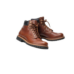 Stylish brown leather boots for rugged outdoor adventures