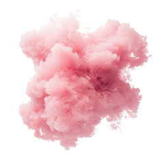 Pink smoke cloud in motion isolated on black background