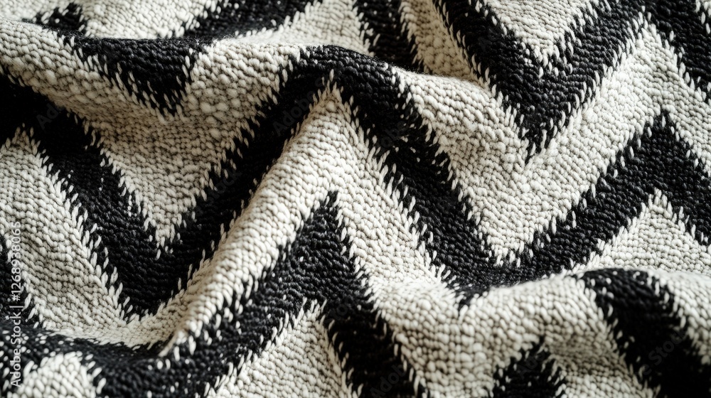 Aufkleber a modern zigzag pattern in contrasting black and white, creating a bold and graphic visual that s pe