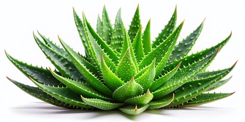 Obraz premium Fresh Whole Aloe Vera Plant Isolated on White Background - Clipping Path