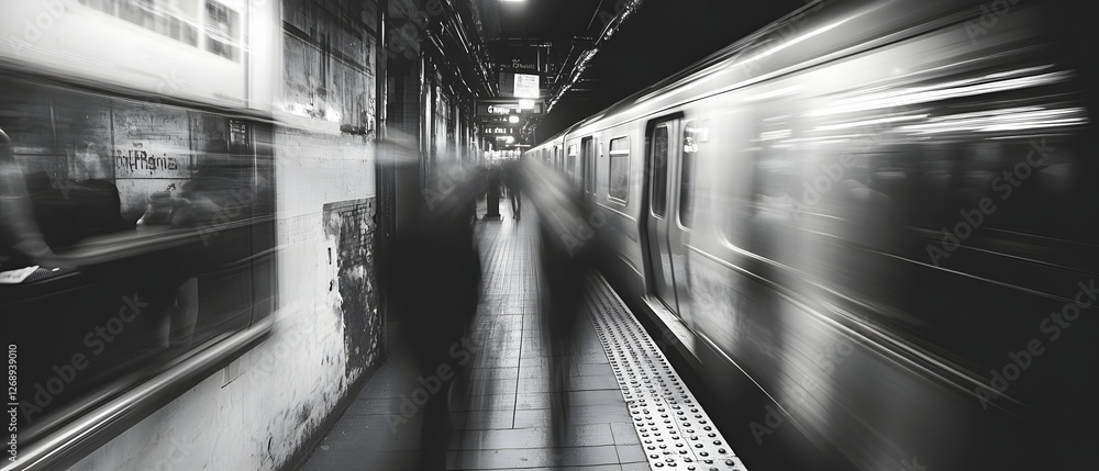 Aufkleber dynamic and blurred urban cityscape with architectural patterns reflections and a mysterious atmosph
