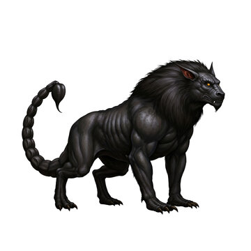 mythical creature standing in a calm pose on a transparent background
