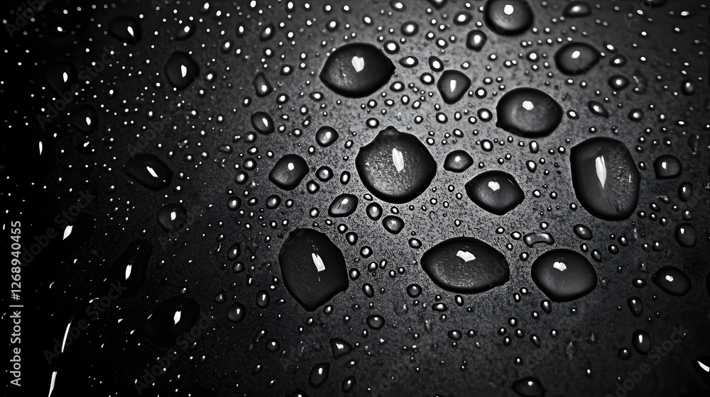 Poster elegant patterns of crystalline raindrops adorn the smooth glass surface capturing a refreshing mome