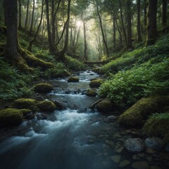 Obraz premium river in the forest