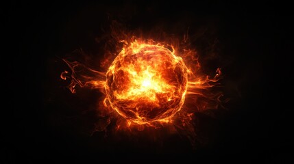 Fototapeta premium A neutron colliding with a proton, demonstrating the process of nuclear fusion in a star