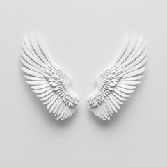 Obraz premium Ethereal White Angel Wings on Minimalist Background