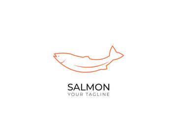 Simple salmon logo, salmon logo with minimalist design