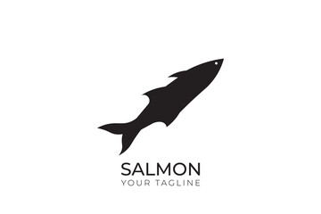 Simple salmon logo, salmon logo with minimalist design