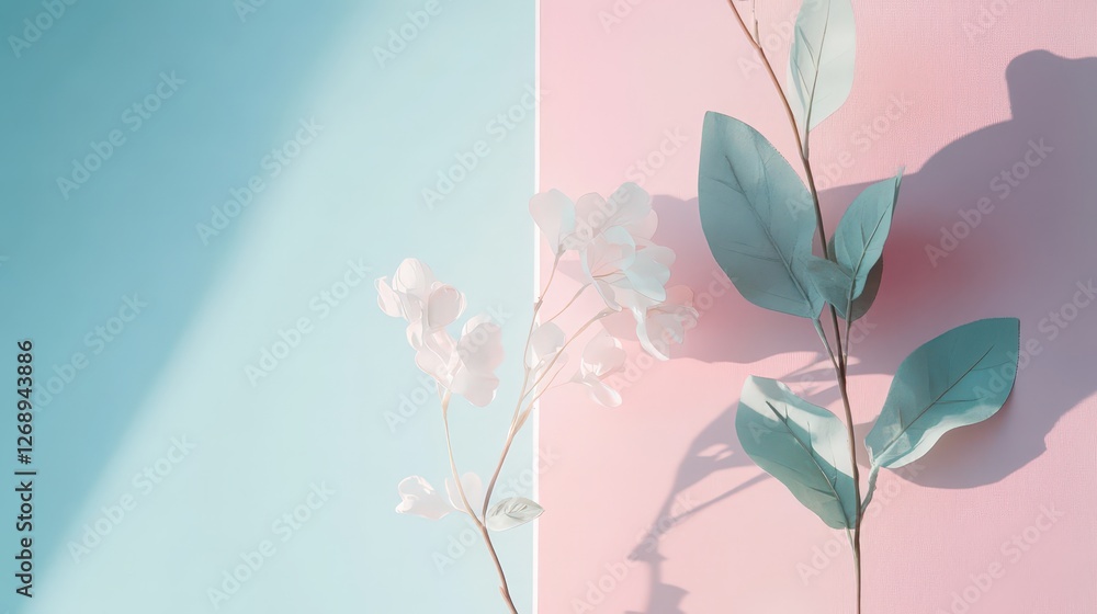 Poster a pale, muted pastel-colored gradient transitioning from soft pink to light blue, evoking calmness a