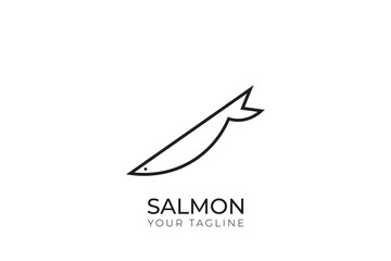 Simple salmon logo, salmon logo with minimalist design