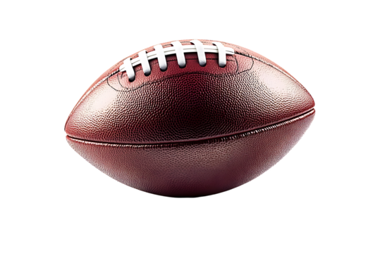 American football ball in transparent background.