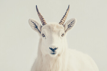 Portrait of a white goat