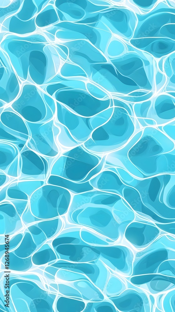 Poster Exquisite abstract background featuring a crystal clear and captivating turquoise water texture with mesmerizing ripple and swirl patterns