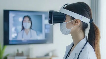 A patient accessing personalized health tips and reminders through an AI-driven virtual assistant, which is linked to their medical records and lifestyle habits.