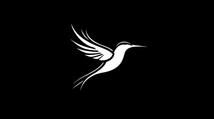 Fototapeta premium Vector logo with flying bird wallpapers