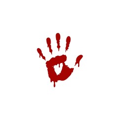 AI Generated Bloody Handprint  Red  Blood  Halloween  Spooky  Scary  Horror  Crime Scene  Grunge  Vector  Illustration  Graphic
