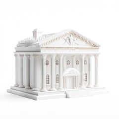 Fototapeta premium Impressive Neoclassical Greek Temple with Ionic Columns and Marble Facade