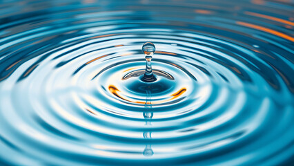 Perfect circular ripple in water, symbolizing calm, balance, and tranquility in nature, ideal for meditation, wellness, and peaceful visual themes