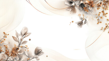 Elegant Floral Design with Delicate Waves